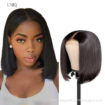 Top Quality 10A Grade Natural Color Raw Unprocessed Cuticle Aligned 100% Virgin Brazilian Hair Bob Wigs Human Hair Full Lace Wig